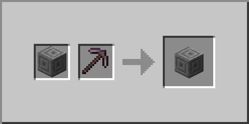 Infested Chiseled Stone Bricks Chiseled Stone Bricks Netherite Pickaxe Loot Block Pickaxe