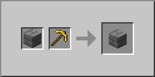 Infested Stone Bricks Stone Bricks Golden Pickaxe Loot Block Pickaxe