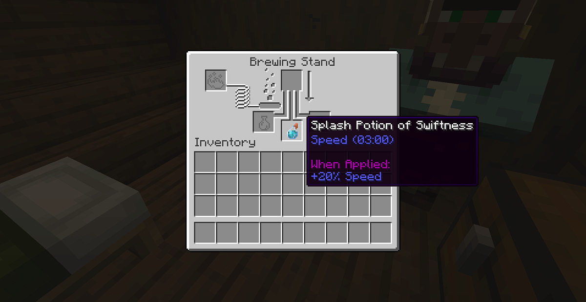 Screenshot #1:  Splash Potion.effect.swiftness | Poción arrojadiza | Minecraft Libro 