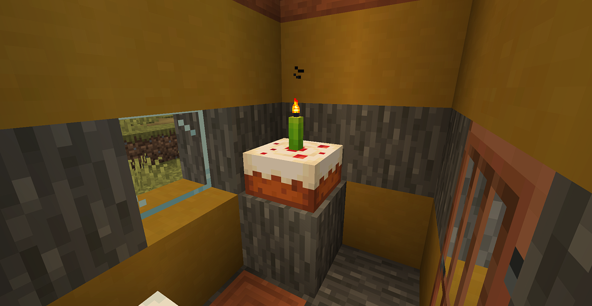 Screenshot #1:  Тортъ съ яркозелёной свѣчой | Cakes | Minecraft Книга 