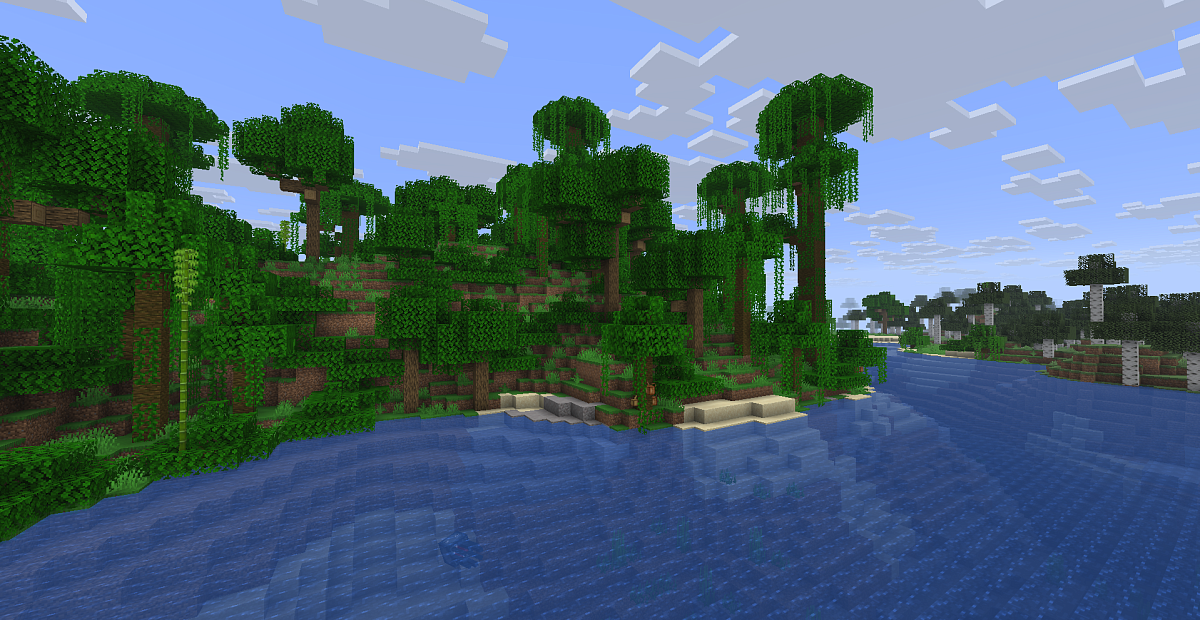 Screenshot #1:  Retie džungļi | Virszeme biomes | Minecraft Grāmata 