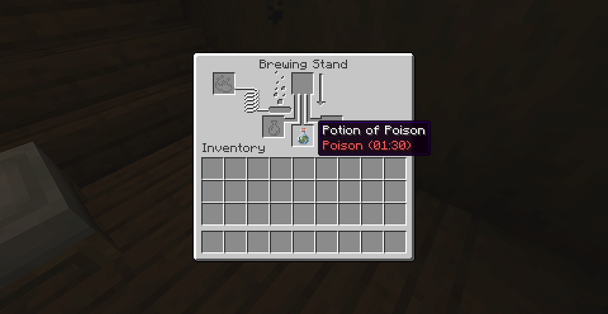 Screenshot #1:  Potion.effect.long רעל | Potions | Minecraft ספר 