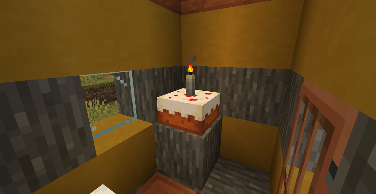 Screenshot #1:  Kouign gant boujiennoù arc'hant griz | Cakes | Minecraft Levr 