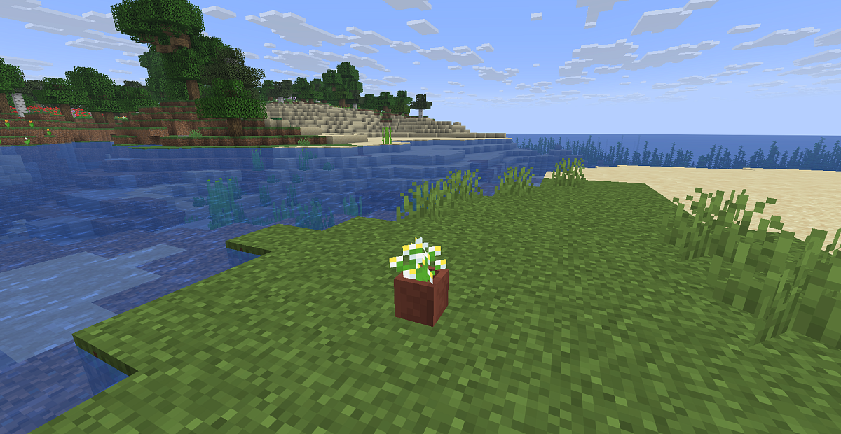 Screenshot #1:  Macetero con houstonia | Potted plants | Minecraft Libro 