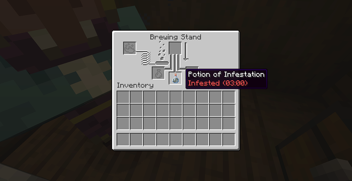 Screenshot #1:  Potion.effect.infested | Potions | Minecraft Buch 
