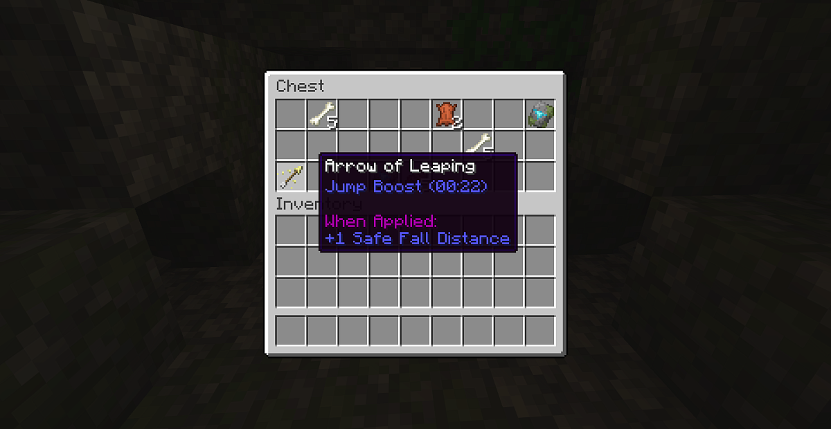 Screenshot #1:  Tipped Arrow.effect.leaping | Arrows | Minecraft ספר 