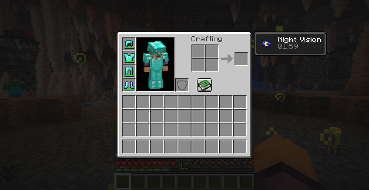 Screenshot #3:  Lingering Potion.effect.long Начны зрок | Трывалае зелле | Minecraft Кніга 