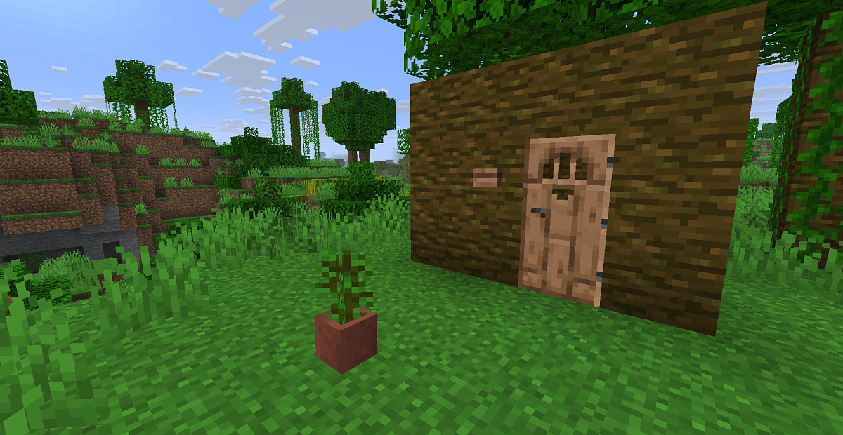 Screenshot #1:  Grelh de jungla en pòt | Potted plants | Minecraft Libre 
