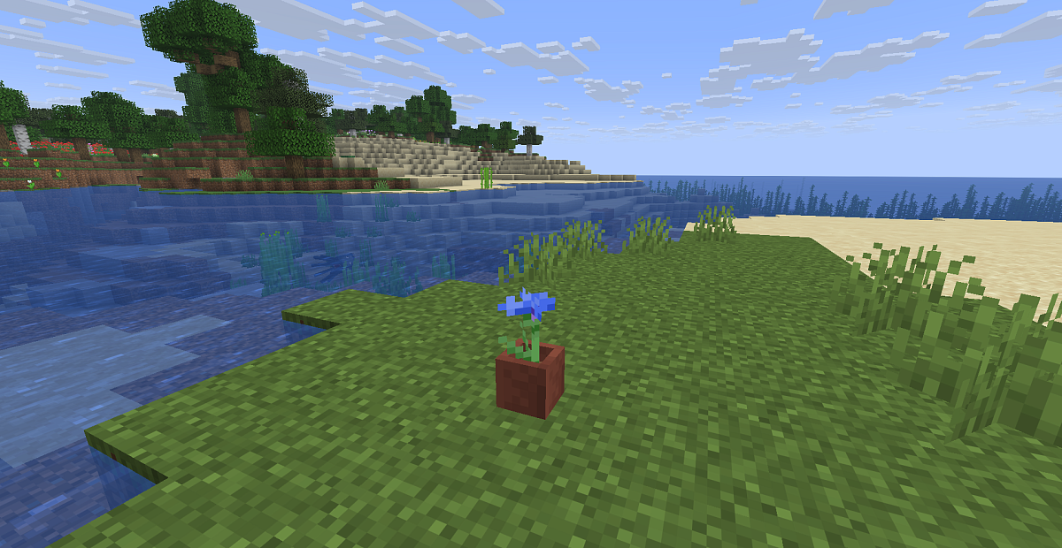 Screenshot #1:  Nakapasong Cornflower | Potted plants | Minecraft Libro 