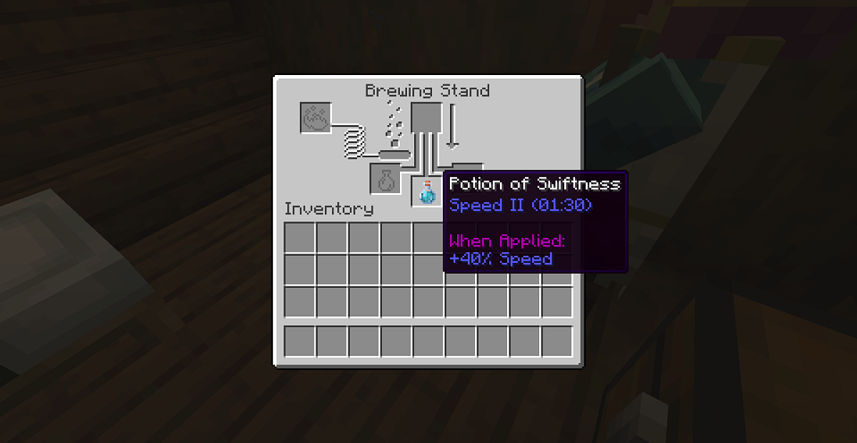 Screenshot #1:  Potion.effect.strong Swiftness | Potions | Minecraft หนังสือ 