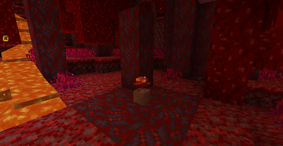 Screenshot #1:  Kërpurdhë e kuqërremtë në vazo | Potted plants | Minecraft Libër 